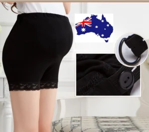 australian maternity stretch shorts black adjustable design