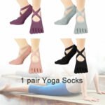 australian non-slip yoga socks black suede sole design