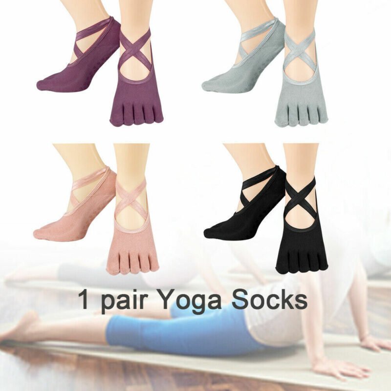 australian non-slip yoga socks black suede sole design