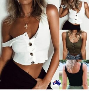 australian summer tank tops solid color sleeveless design