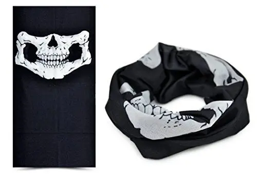57-2034.jpg Person in skull face mask Australia Black color, front view, showing skull design.