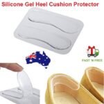 Person with silicone heel cushion Australia Clear color, front view, showing gel pad design.