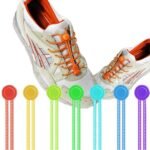 Person with no tie elastic laces Australia Black color, front view, showing lock design.
