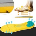 Person with memory foam insoles Australia Shown color, front view, showing memory foam pad.