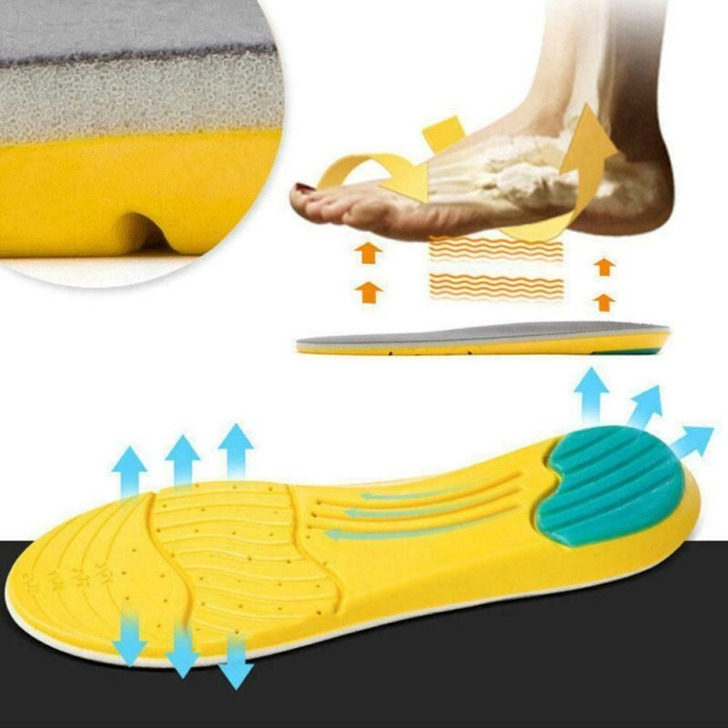 Person with memory foam insoles Australia Shown color, front view, showing memory foam pad.