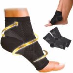 Person with plantar fasciitis sleeve Australia Shown color, front view, showing open-toe design.
