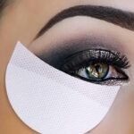 Person with eye shadow shields Australia White color, front view, showing patch design.