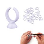 Person with eyelash glue rings Australia White color, front view, showing 13 mm ring.