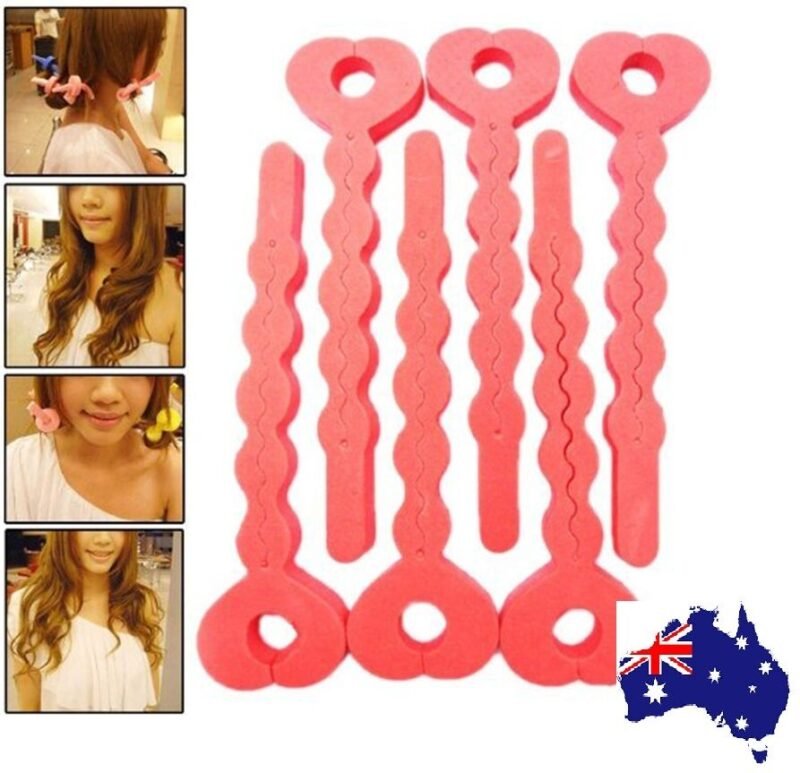 Person with sponge hair curler Australia Random color, front view, showing foam strip.