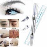 Person with microblading marker pen Australia White color, front view, showing dual tips.Person with microblading marker pen Australia White color, front view, showing dual tips.