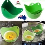 Person with silicone poach pods Australia Random color, front view, showing 10cm diameter.