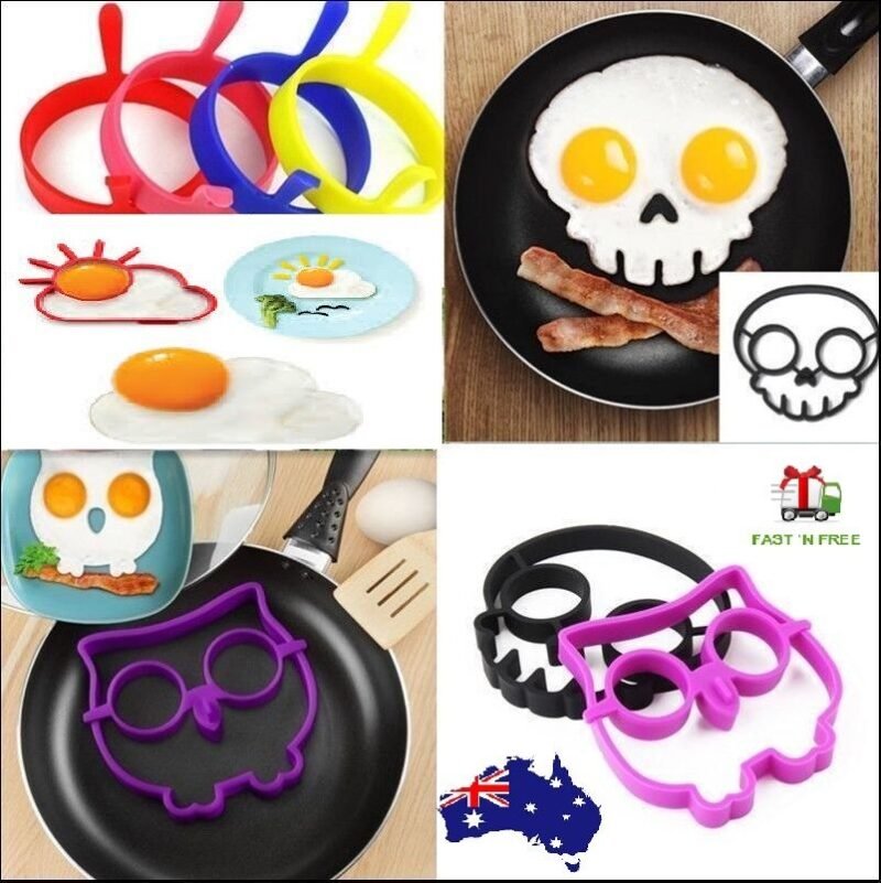 Person with skull egg mold Australia Purple/Black/Red/Orange color, front view, showing skull shape.