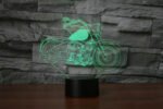 Person with Harley night light Australia Clear acrylic color, front view, showing 3D Harley.