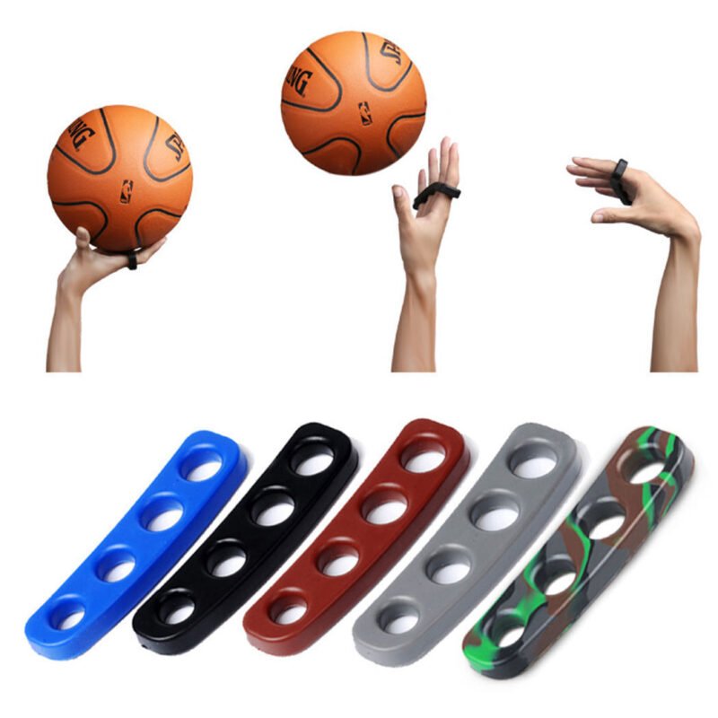 Person with basketball shooting trainer Australia Black color, front view, showing silicone fit.