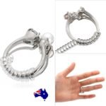 Ring size reducers Australia Clear color, front view, showing spiral design.