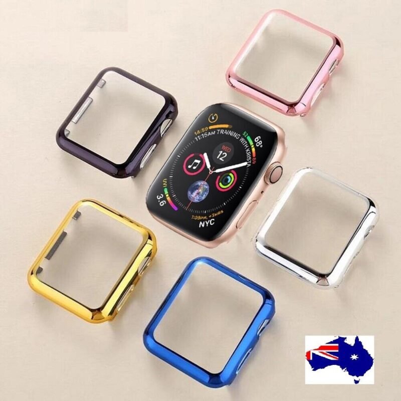 Apple Watch case Australia Transparent color, front view, showing slim shell design.