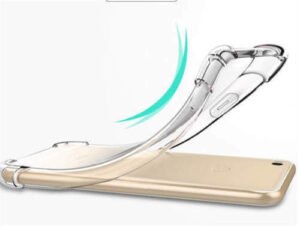Oppo case Australia Clear color, front view, showing glossy TPU design.