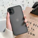 Skin feel iPhone case Australia Black matte color, front view, showing frosted finish.