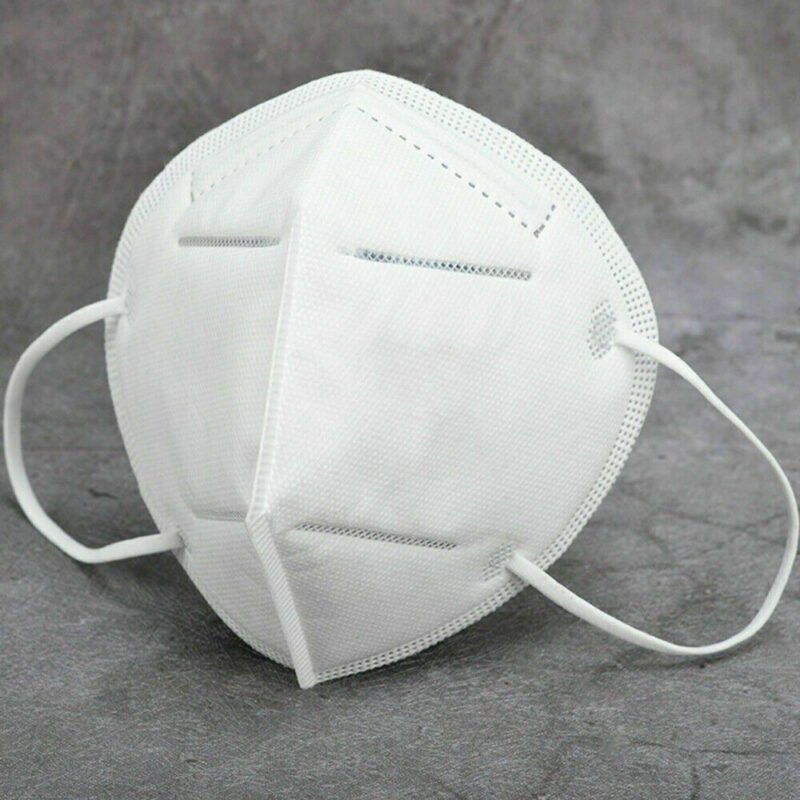 KN95 mask Australia White color, front view, showing 6-ply design.