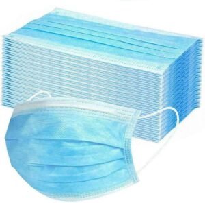 3 ply face mask Australia White color, front view, showing 3-layer design.