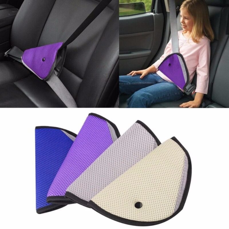 Car seat belt adjuster Australia Blue color, front view, showing mesh cover.