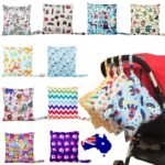 Waterproof baby nappy bag Australia Printed color, front view, showing zipper.