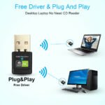 Dual band USB WiFi adapter Australia Black color, front view, showing antenna.