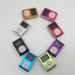 Portable MP3 player Australia Black plastic, front view, showing LCD screen.