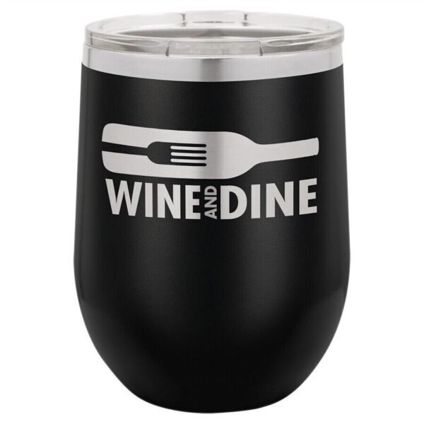 Personalised 12oz Stemless Wine Glass Tumbler Insulated DoubleWall Camp Tumblers