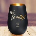 Engraved Birthday Matte Black Coffee Keep Cup Wine Sipper Silver Rim