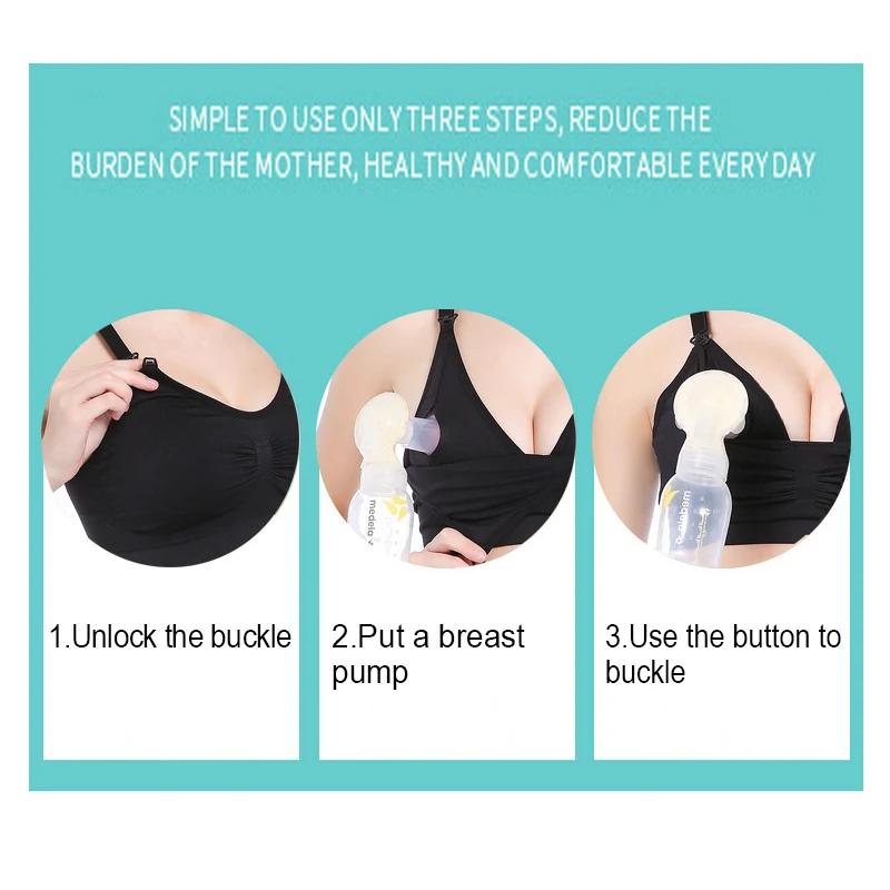 Pumping bra in black for hands free use
