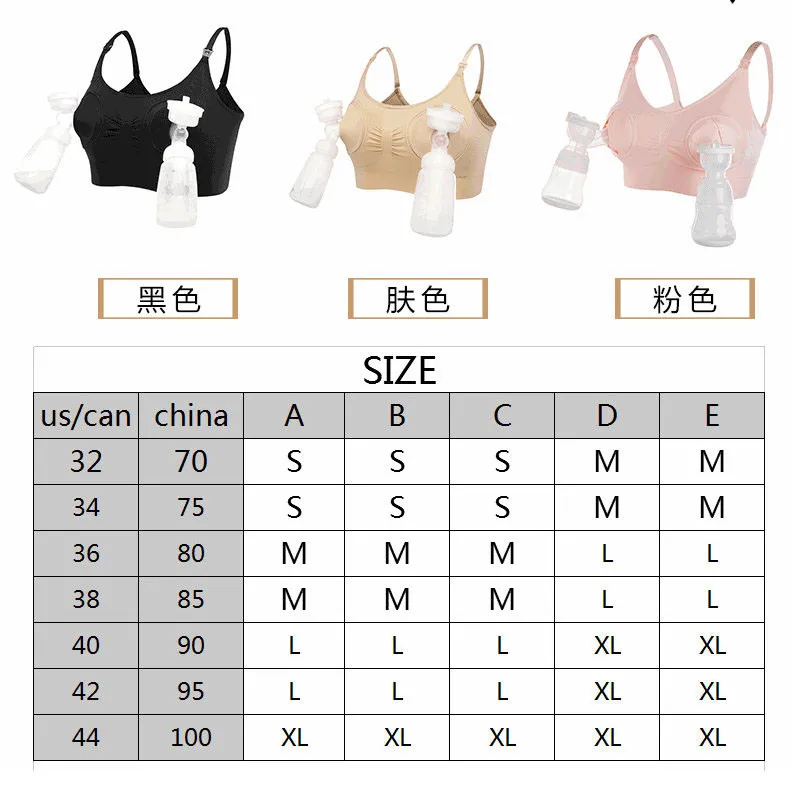Pumping bra in black for hands free use