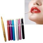 Compact retractable lip brush Australia in vibrant colour, folded at 6.6cm.