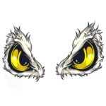 Reflective eyes car sticker with 3D cat design on a vehicle side in Australia.