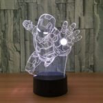 Ironman 3D LED night light glowing in a kid’s bedroom.