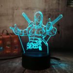 Deadpool 3D LED night light glowing in a child’s bedroom.