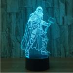 Thor 3D LED night light glowing in a child’s bedroom.
