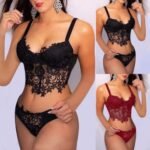 Sexy lace bralette set on a woman in Australia.