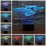 Trek Battleship 3D lamp Australia in red, showcasing optical illusion effect.