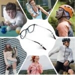 Black silicone anti-slip ear hooks for glasses.