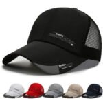 Black sports cap mens hat with long visor brim for outdoor use in Australia.
