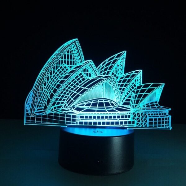 Romantic Sydney Opera House Night Light USB Touch 7 Color Change Lamp New 3D LED