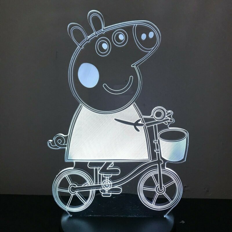 Peppa Pig night light Australia online with 3D house design glowing in multiple colors.