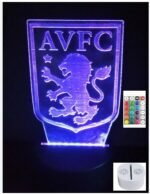 Aston Villa 3D LED night light Australia in red, showing 3D team logo.