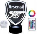 3D LED night light Australia with Arsenal FC design glowing.