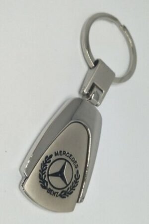 Mercedes titanium keychain Australia online with car logo on a white background.