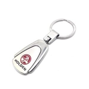 Silver Holden titanium keyring Australia with car logo.