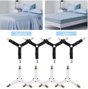 Black adjustable bed sheet grippers Australia securing a mattress cover on an adjustable bed.