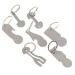 Silver metal shopping trolley keychain Australia on a keyring.