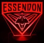 Essendon Bombers LED night light Australia with 3D effect.